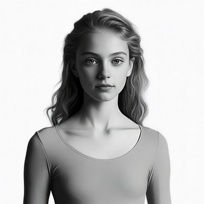 Young woman with wavy hair portrait