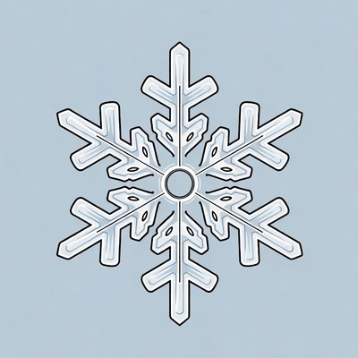White snowflake illustration