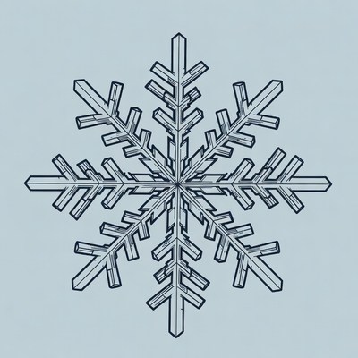 Snowflake illustration on blue background