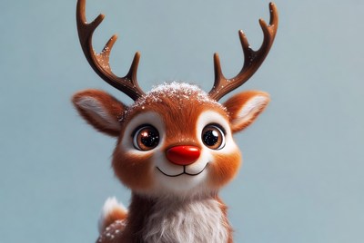 Cute Reindeer with Red Nose