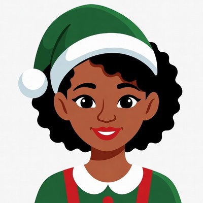African-American woman in elf costume