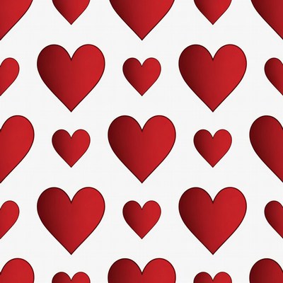 Red Heart Seamless Pattern