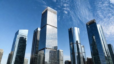 Modern Skyscrapers Against Blue Sky