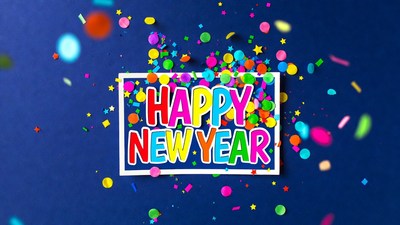 Happy New Year Confetti Illustration