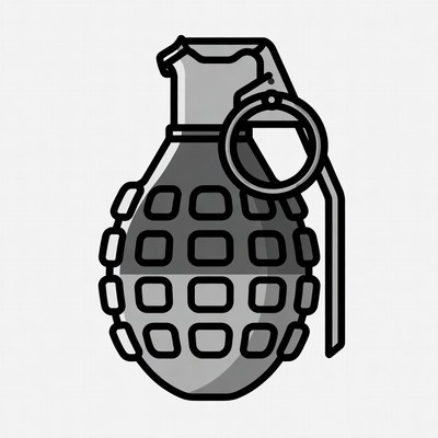 Gray Grenade Clipart Illustration