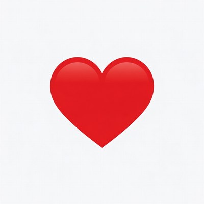 Red heart on white background