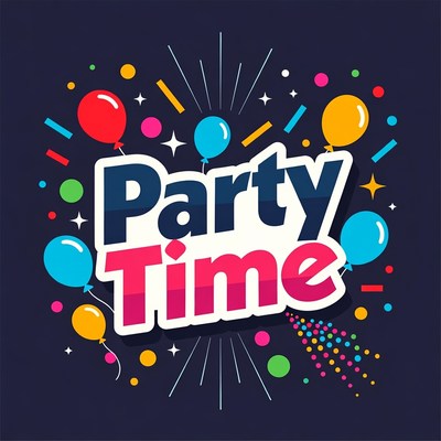 Party Time Balloons Illustration