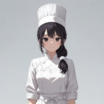 Anime girl in chef uniform