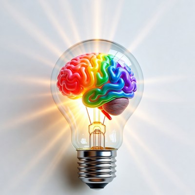 Rainbow Brain Light Bulb