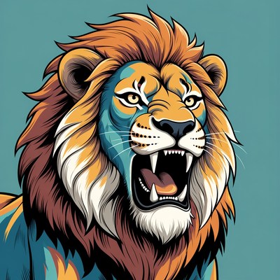 Roaring lion illustration