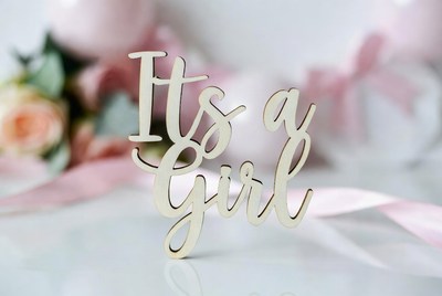 It's a Girl wooden sign