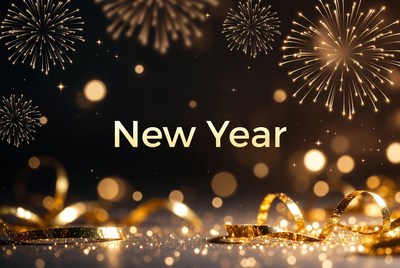 Golden New Year Fireworks Background