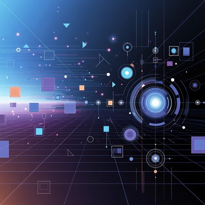 Abstract Geometric Digital Grid Background