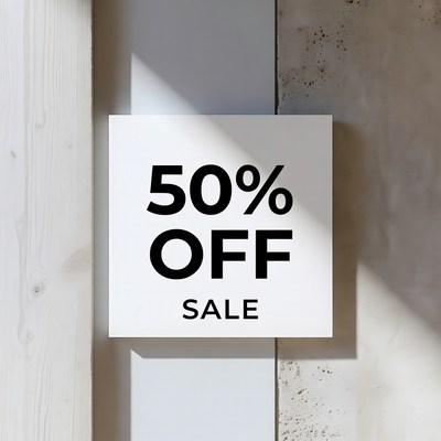 50% Off Sale Sign