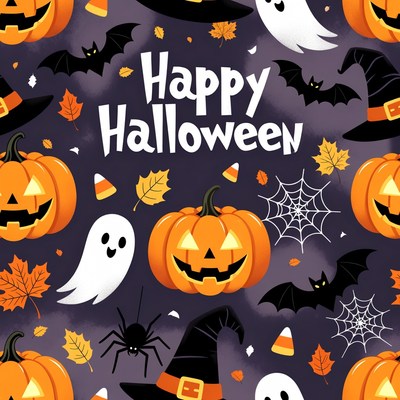 Happy Halloween Clipart Pattern