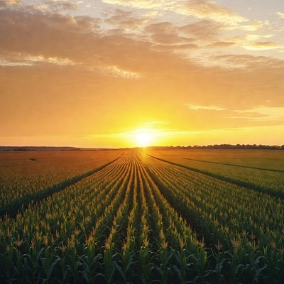 Corn Field at Sunset