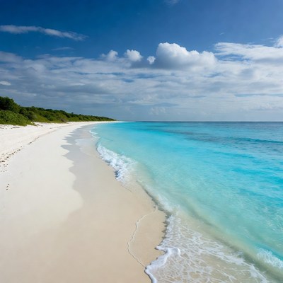 Tropical beach with turquoise ocean