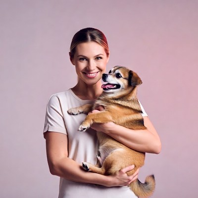 Woman holding chihuahua dog