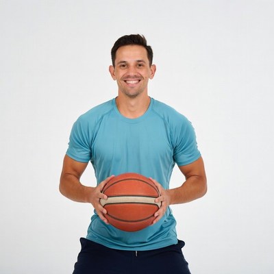 Man holding basketball