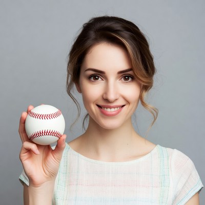 Woman holding baseball