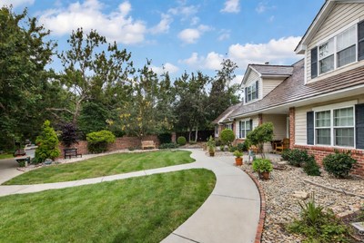 Beautiful suburban house with landscaped yard