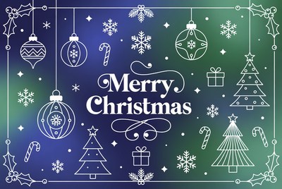 Merry Christmas Line Art Illustration