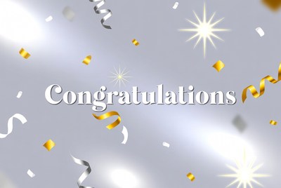 Congratulations with Gold Silver Confetti