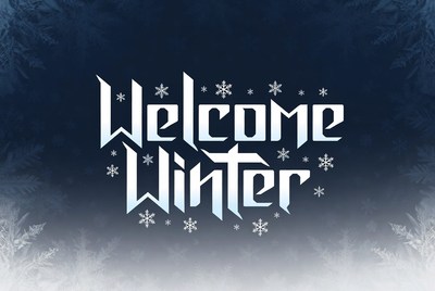 Welcome Winter Text with Snowflakes