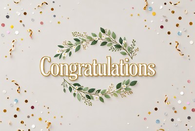 Congratulations with Greenery Wreath