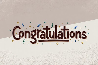 Congratulations Text with Confetti