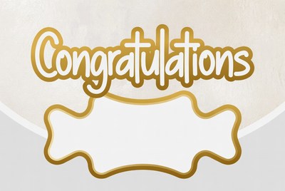 Golden Congratulations Text with Blank Frame