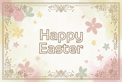Happy Easter Floral Illustration