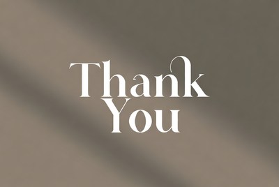 Thank You Text on Gradient Background
