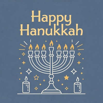 Happy Hanukkah Menorah Illustration