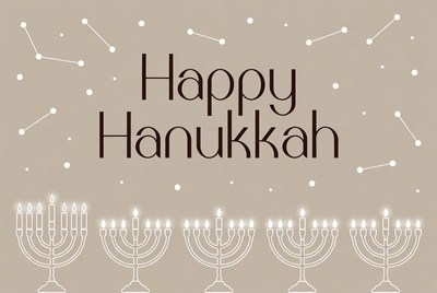 Happy Hanukkah Menorahs Illustration
