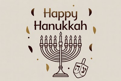 Happy Hanukkah Menorah Illustration