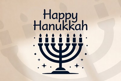 Happy Hanukkah Menorah Illustration