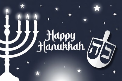 Happy Hanukkah Menorah Illustration