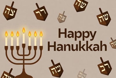 Happy Hanukkah Menorah Illustration