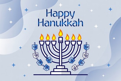 Happy Hanukkah Menorah Illustration