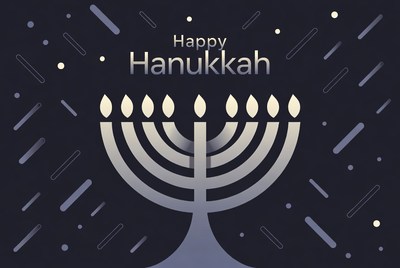 Happy Hanukkah Menorah Illustration