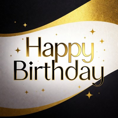 Happy Birthday Gold Text Design