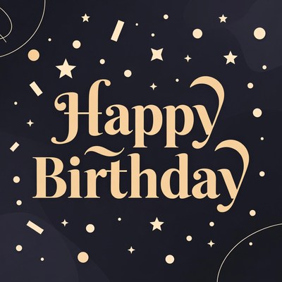Happy Birthday Elegant Text