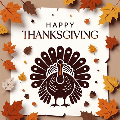 Happy Thanksgiving Turkey Illustration