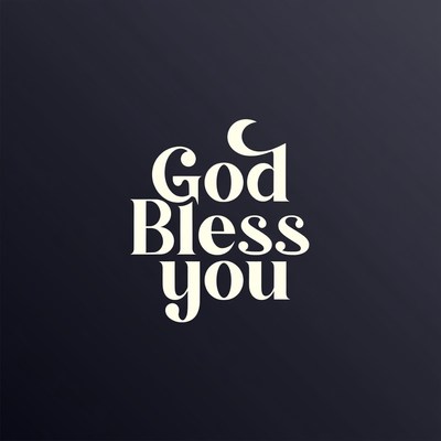 God Bless You with Crescent Moon