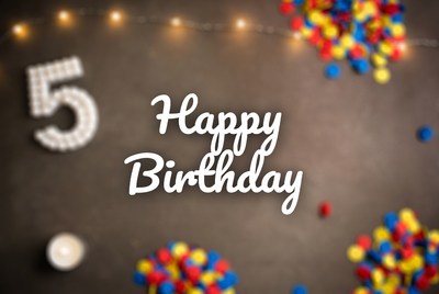 Happy 5th Birthday with Number 5