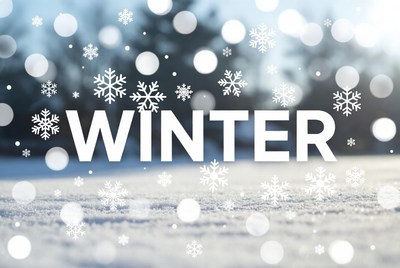 Winter Text with Snowflakes