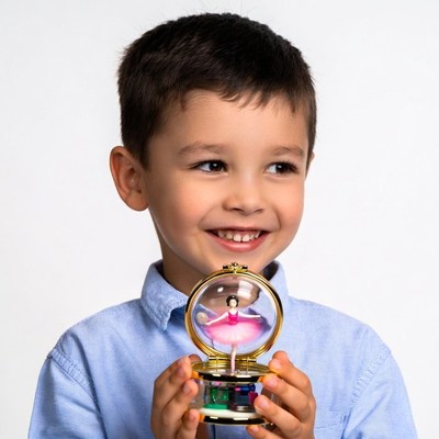 Boy holding ballerina music box