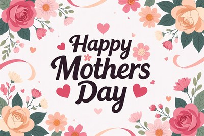 Happy Mothers Day Floral Illustration