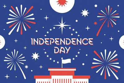 Independence Day Fireworks Illustration
